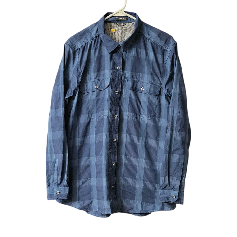 Eddie Bauer Travex Shirt Vented Long Sleeve Women's LT TALL Nylon Blend Roll Tab